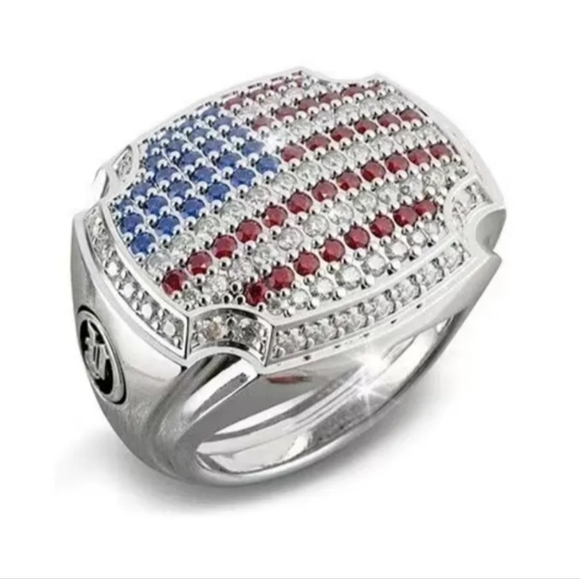 USA flags design ring - Picture 3 of 10